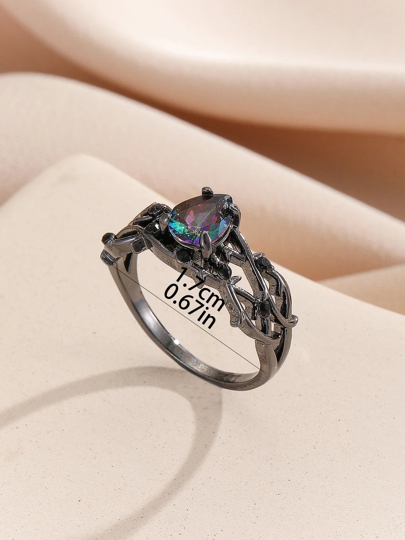 Luxury Black Cubic Zirconia Vine Ring – Fashion Jewelry