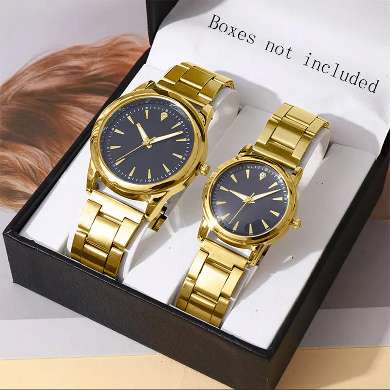 Matching Couple Watches Set – Men's Classic Business & Women's Elegant Quartz(2PCS, No Box)