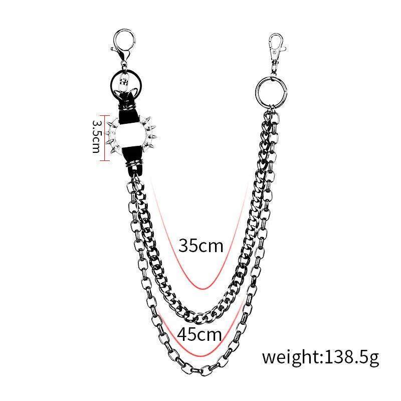 Balck Color Hip-hop Pants Belt Chains Jewelry Accessories