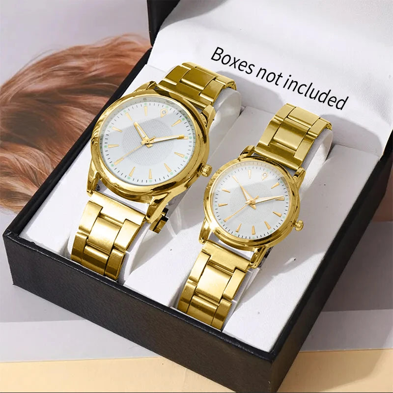 Matching Couple Watches Set – Men's Classic Business & Women's Elegant Quartz(2PCS, No Box)