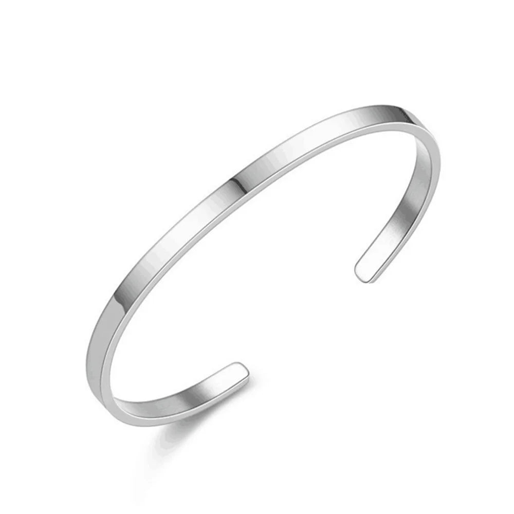 Stainless Steel Cuban Chain Bracelet Men's Street Hip Hop Jewelry Accessories Adjustable Open Bracelet