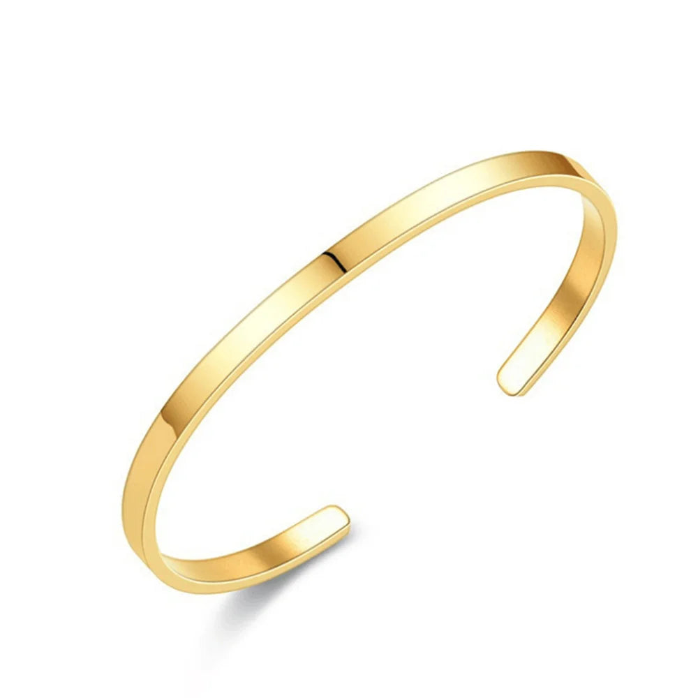 Stainless Steel Cuban Chain Bracelet Men's Street Hip Hop Jewelry Accessories Adjustable Open Bracelet