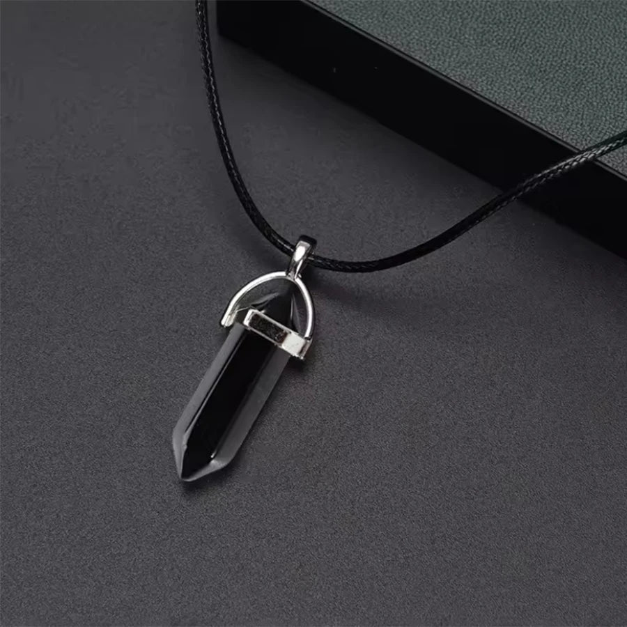 Men's Watch Set: Leather Band Quartz Watch with Necklace & Bracelet