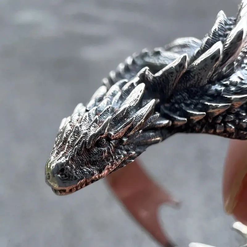 Dragon Rings Gothic Punk Style Pterosaur Wings Opening Adjustable Rings Vintage Jewelry Accessories