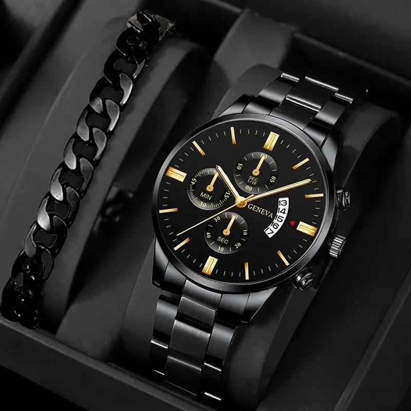 Luxury Calendar Quartz Wrist Watch for Men | Fashionable Business Timepiece