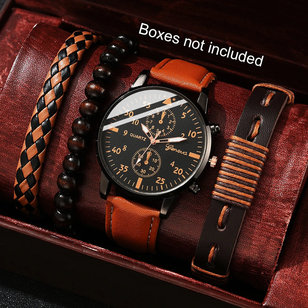 New Luxury Hip Hop Men's Fashion Watches – Sporty Wristwatch Set for Men, Includes Bracelet and Timepiece, Relógio Masculino.