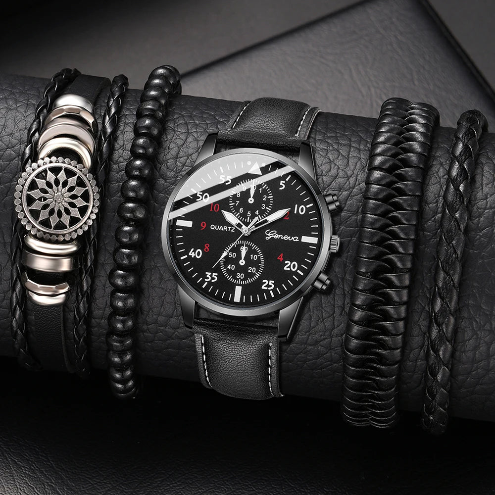 New Luxury Hip Hop Men's Fashion Watches – Sporty Wristwatch Set for Men, Includes Bracelet and Timepiece, Relógio Masculino.