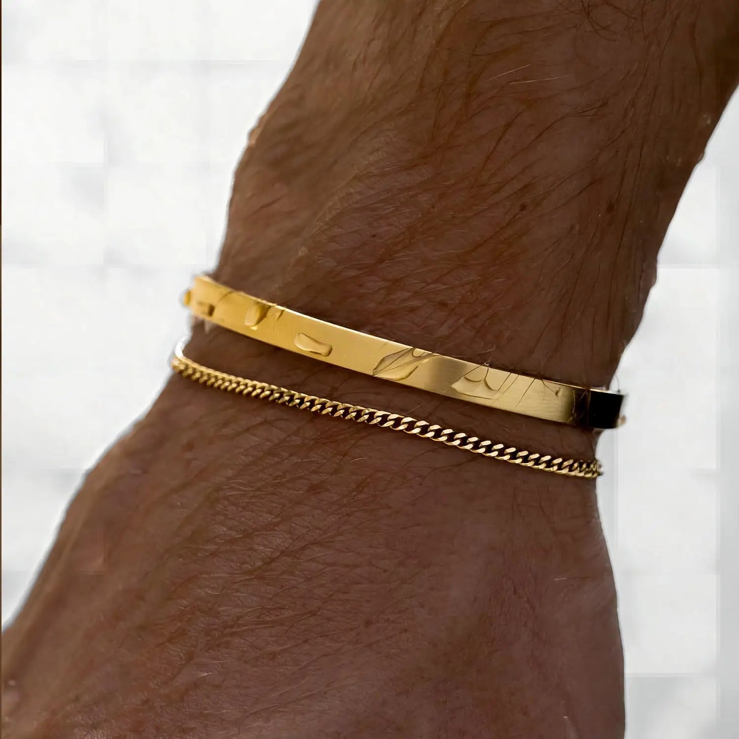 Stainless Steel Cuban Chain Bracelet Men's Street Hip Hop Jewelry Accessories Adjustable Open Bracelet