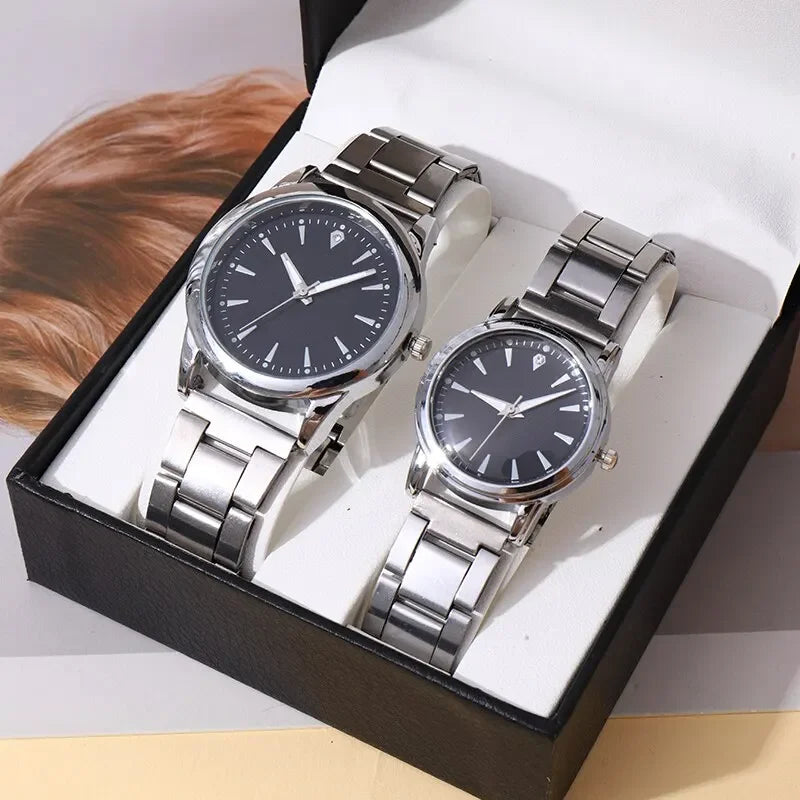 Matching Couple Watches Set – Men's Classic Business & Women's Elegant Quartz(2PCS, No Box)