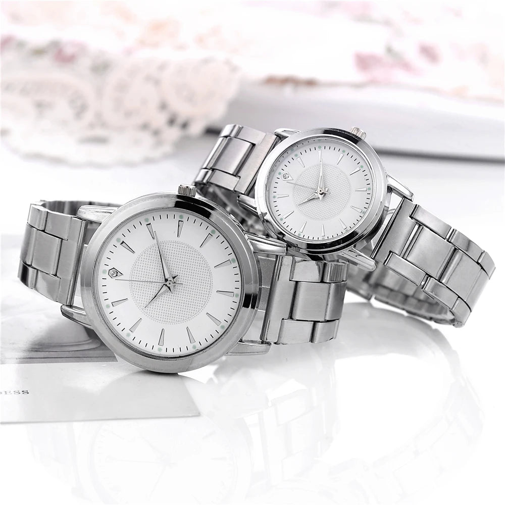 Matching Couple Watches Set – Men's Classic Business & Women's Elegant Quartz(2PCS, No Box)