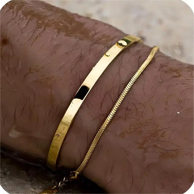 Stainless Steel Cuban Chain Bracelet Men's Street Hip Hop Jewelry Accessories Adjustable Open Bracelet