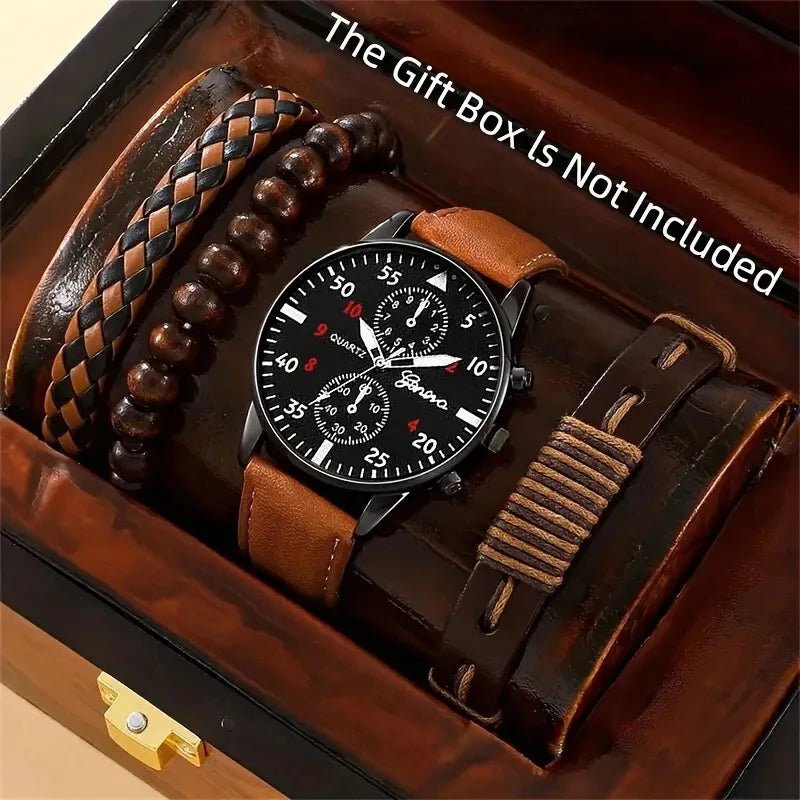 New Luxury Hip Hop Men's Fashion Watches – Sporty Wristwatch Set for Men, Includes Bracelet and Timepiece, Relógio Masculino.