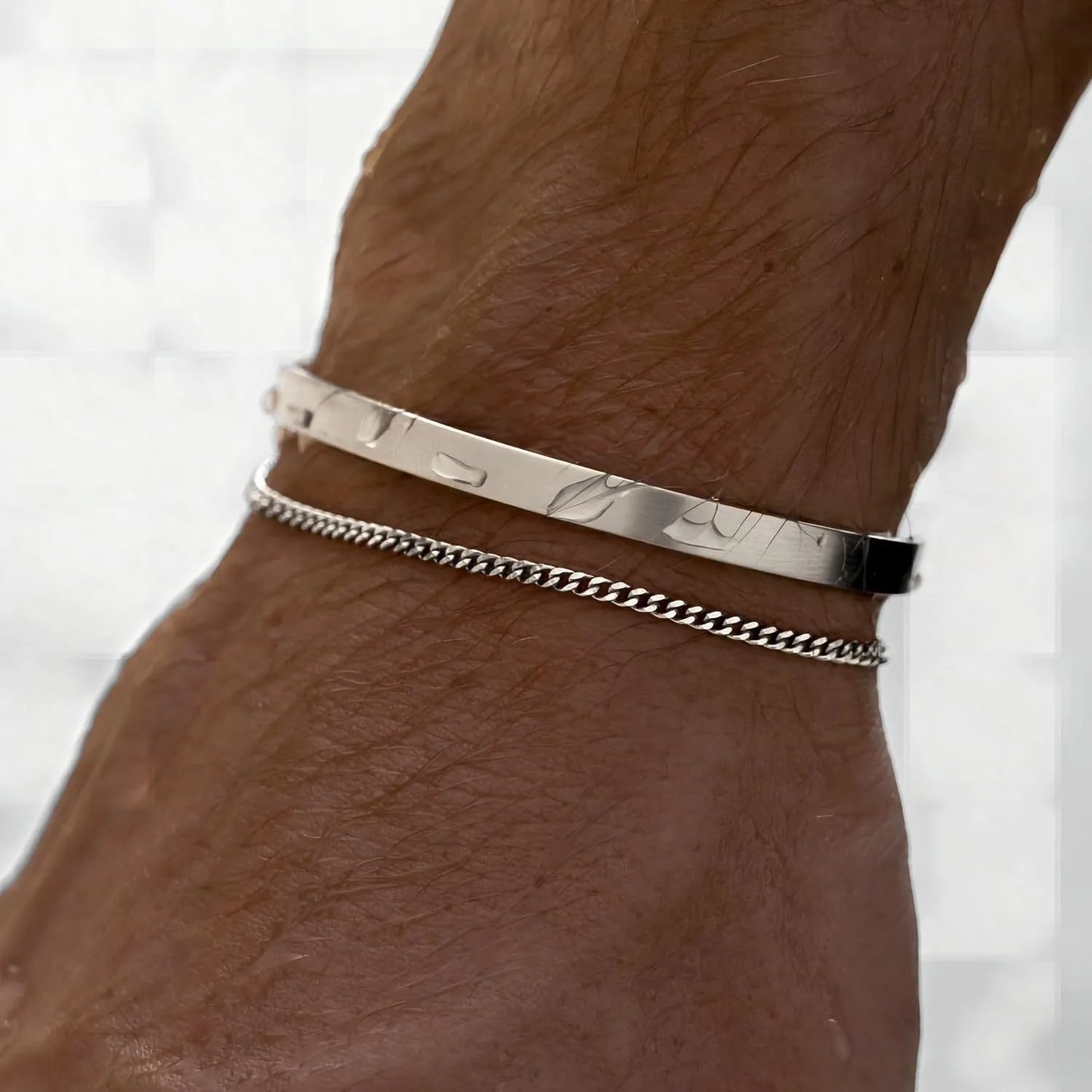 Stainless Steel Cuban Chain Bracelet Men's Street Hip Hop Jewelry Accessories Adjustable Open Bracelet
