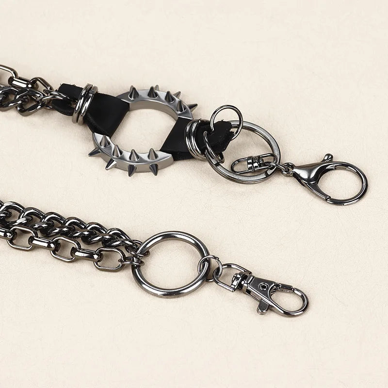 Balck Color Hip-hop Pants Belt Chains Jewelry Accessories