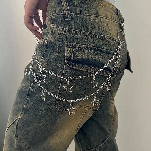 Punk Metal Crescent Keychain