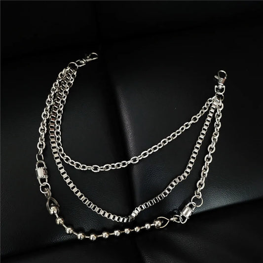 Beaded Twist Design Waist Chain, Hip-Hop Fashion