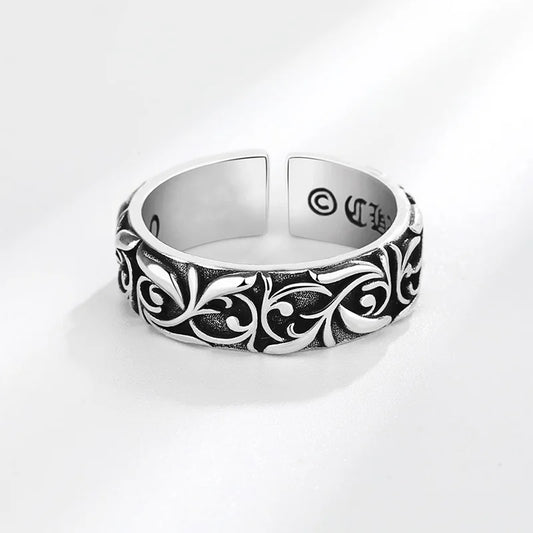 Retro Eternal Vine Ring Silver Color Punk Gothic Vintage Open Ring