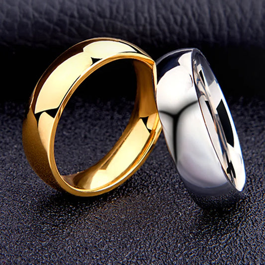 Elegant 6mm Stainless Steel Ring – Hypoallergenic Couple Band for Him & Her