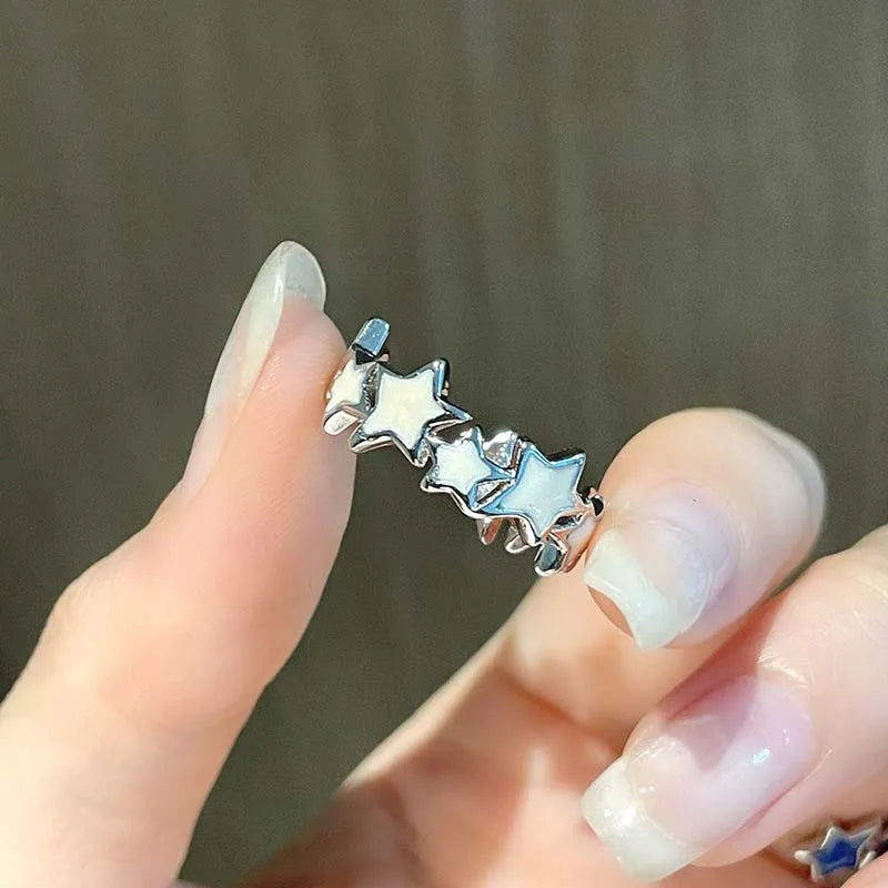 Vintage Irregular Cross Star Open Ring for Women & Men