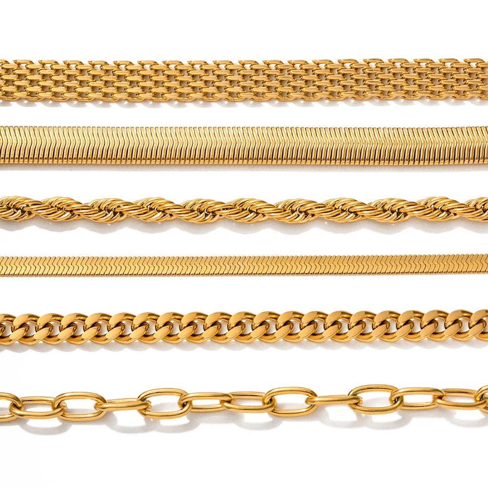 Fashion Link Chain Stainless Steel Bangle Bracelet