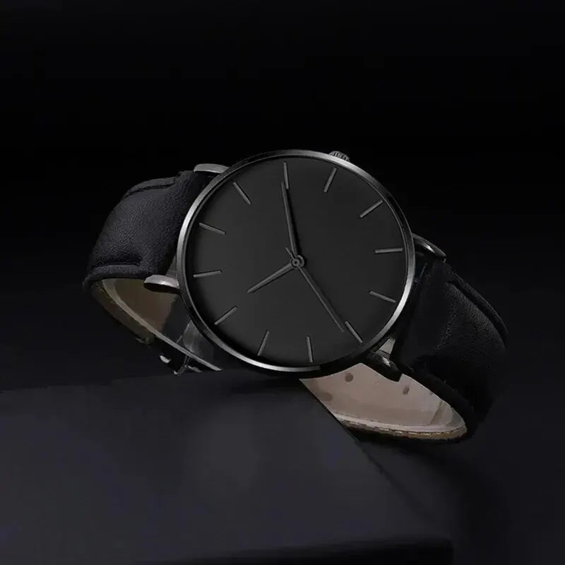 Luxury Men's Watch Set - 5 Piece Quartz Wristwatch, Leather Bracelet, Business & Casual