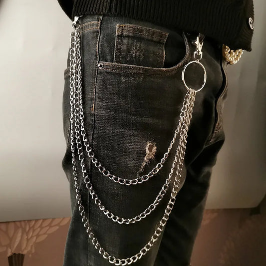 Metal Wallet Chain with Hook & Key Ring