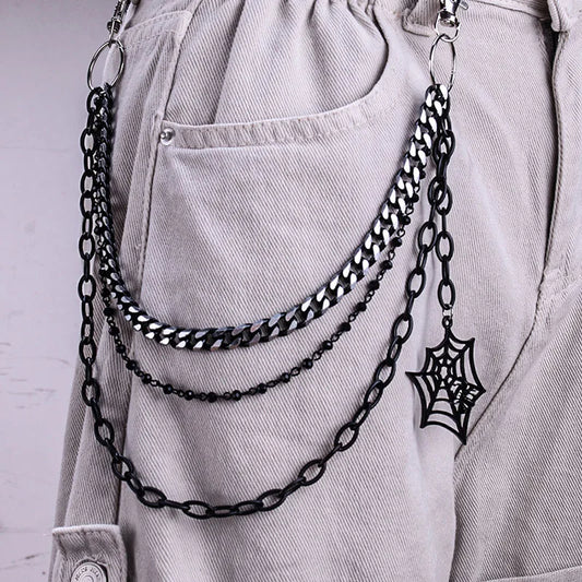 Black Metal Hip Hop Chain with Spider Pendant