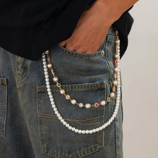 Punk Pearl Wallet Chain Accessory