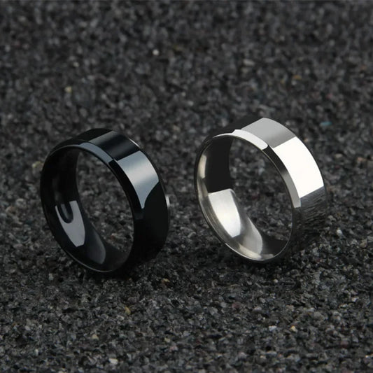 Stainless Steel Black Ring for Men & Women – Matte Finish Wedding & Engagement Band