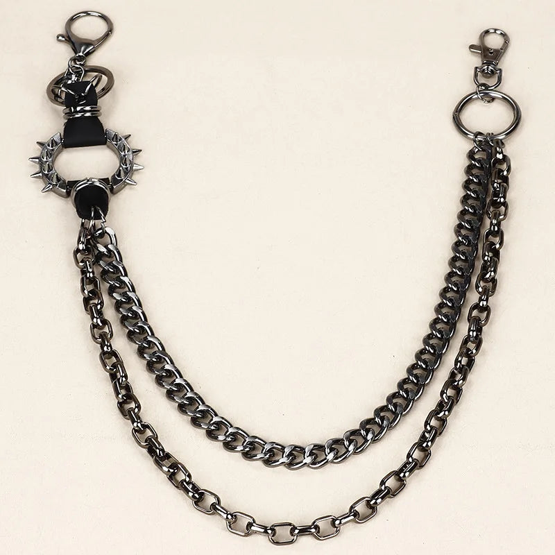 Balck Color Hip-hop Pants Belt Chains Jewelry Accessories